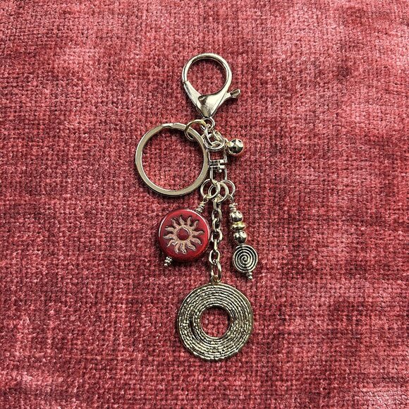 FLOATING RING PENDANT Bag Charm Gold Tone ⭕ - Picture 3 of 8